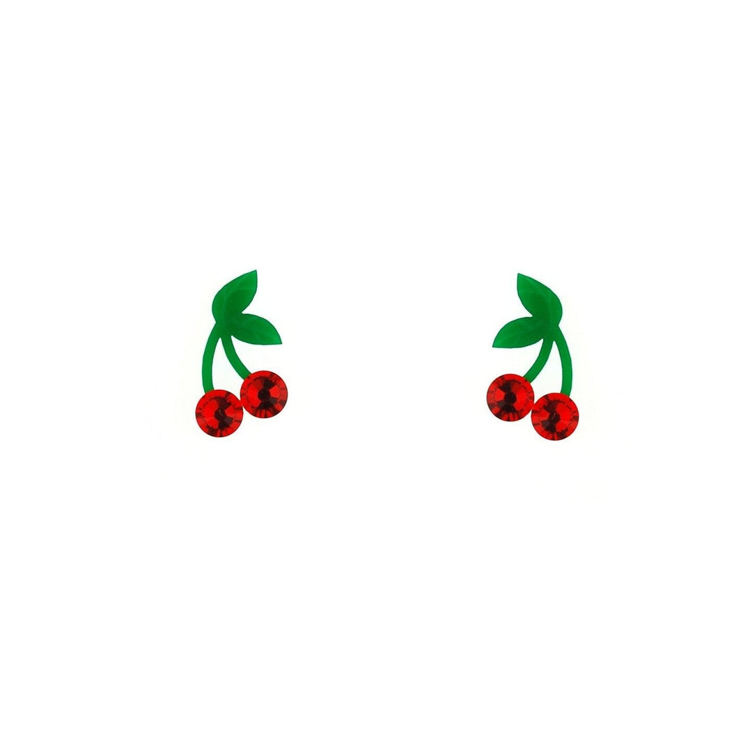 LAST CHANCE! Cherry Stud Earrings with Crystal Berries