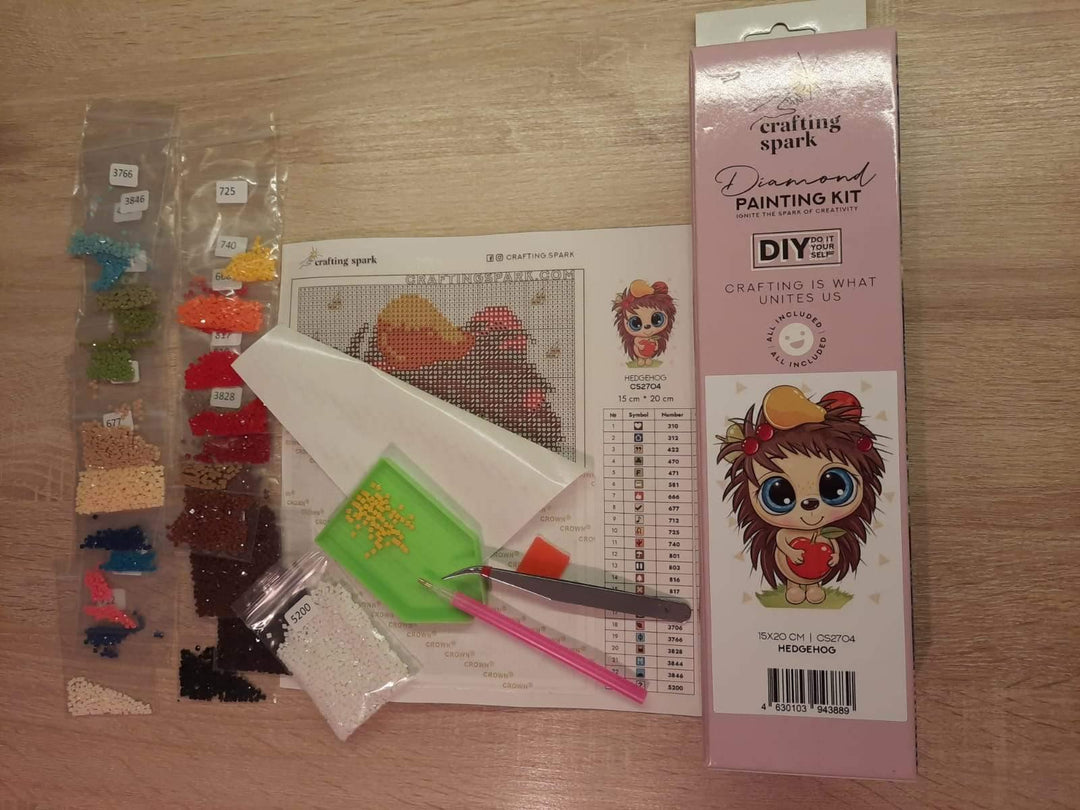 Hedgehog CS2704 5.9 x 7.9 inches Crafting Spark Diamond Painting Kit