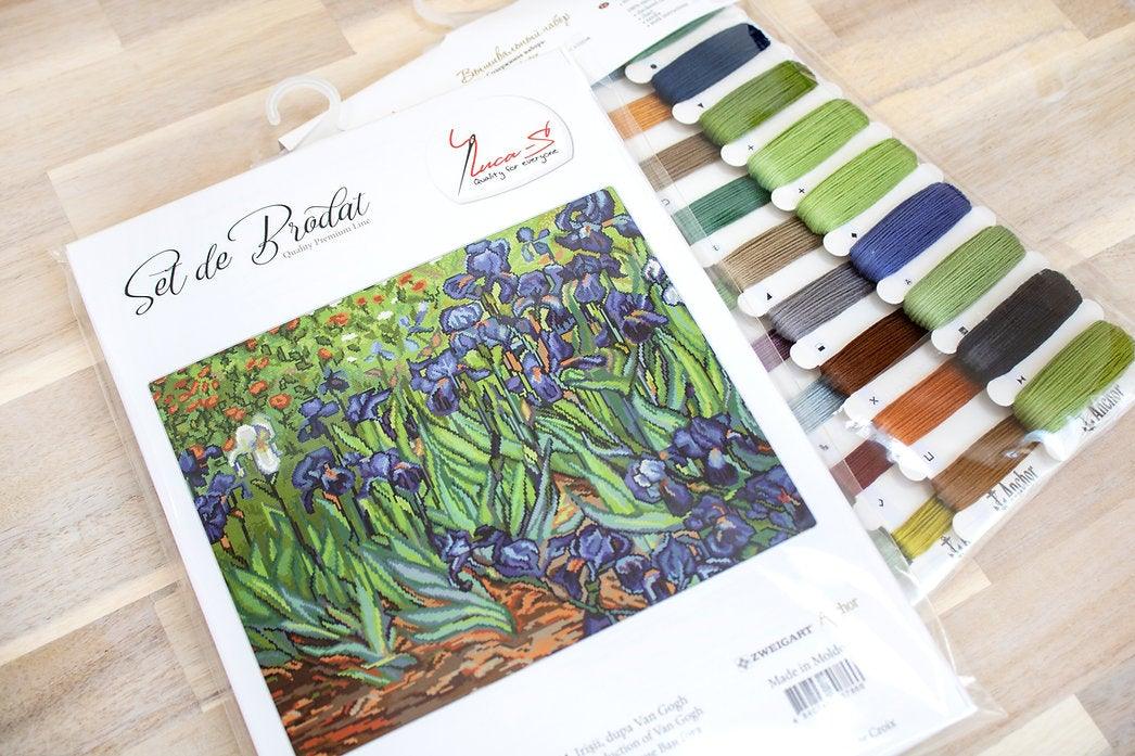 Irises,  reproduction of Van Gogh B444L Counted Cross-Stitch Kit