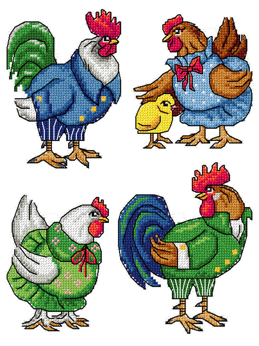 Counted Cross-Stitch Kit Poultry 8712