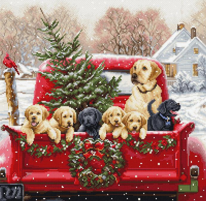 Labs Truck BU5009L Counted Cross-Stitch Kit