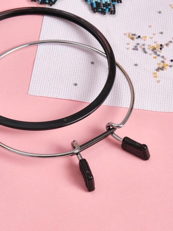 Large Spring Metal Embroidery Hoop Nurge 160-1 Deep Black