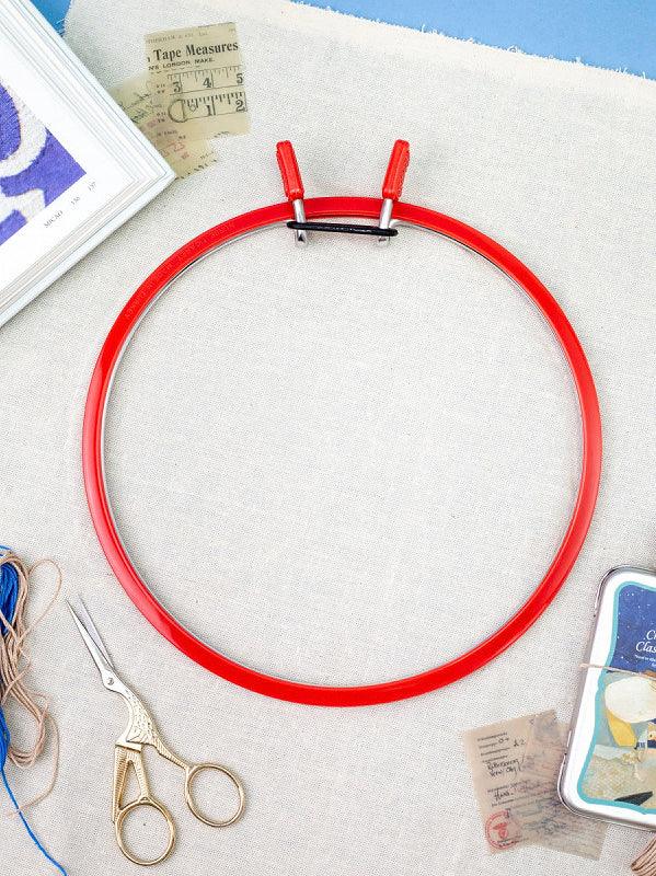 Large Spring Metal Embroidery Hoop Nurge 160-1 Deep Red