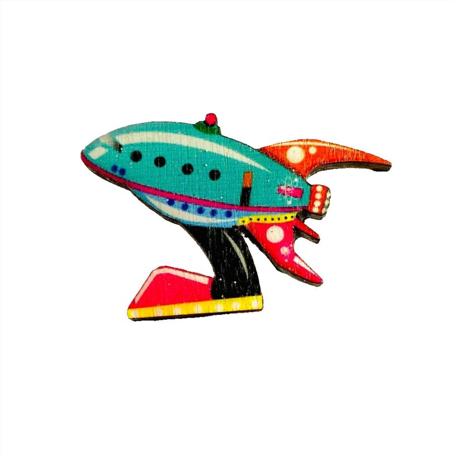 Little Atomic Rocket Pin by Rosie Rose Parker - Quirks!