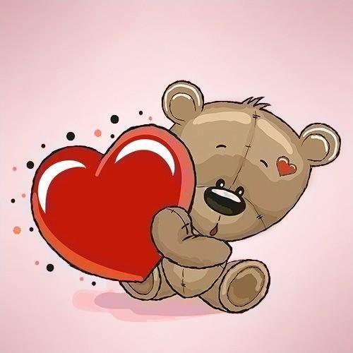 Little Bear's Heart WD2299 7.9 x 7.9 inches Wizardi Diamond Painting Kit