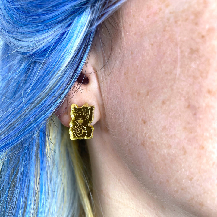 LAST CHANCE! Maneki Neko Lucky Cat Earrings