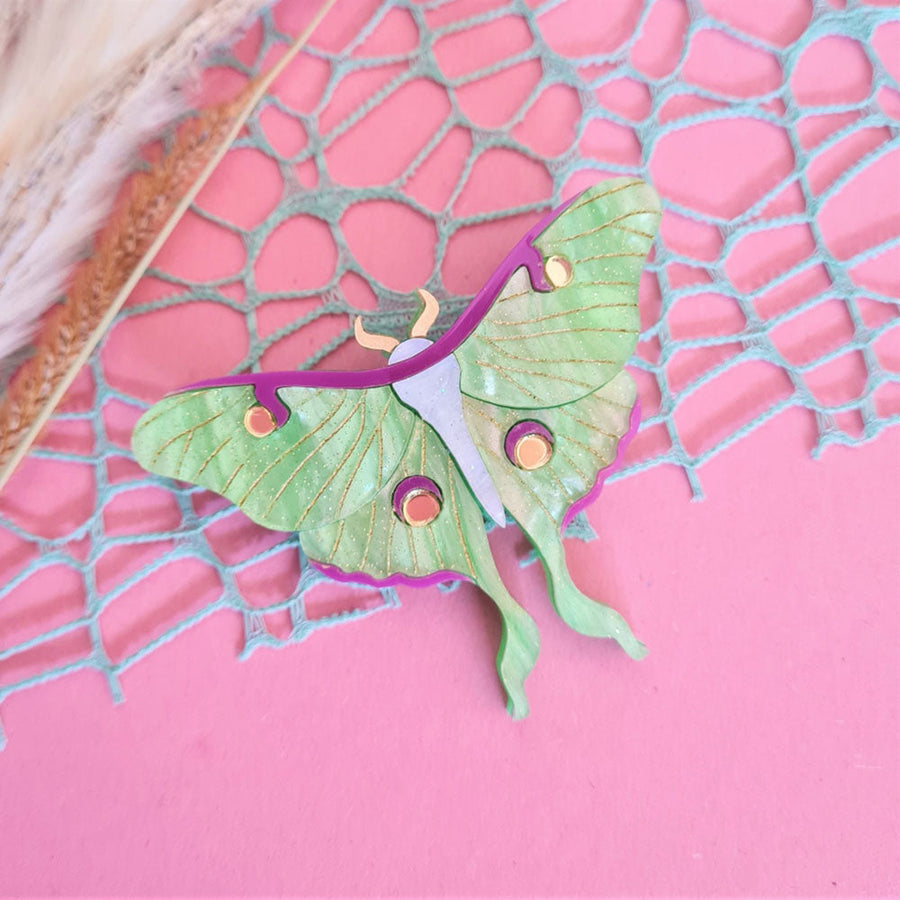 Luna Moth Small Necklace by Cherryloco Jewellery 1