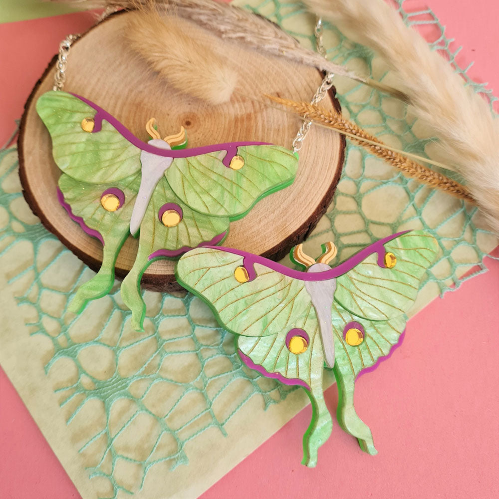 Luna Moth Statement Brooch by Cherryloco Jewellery 2