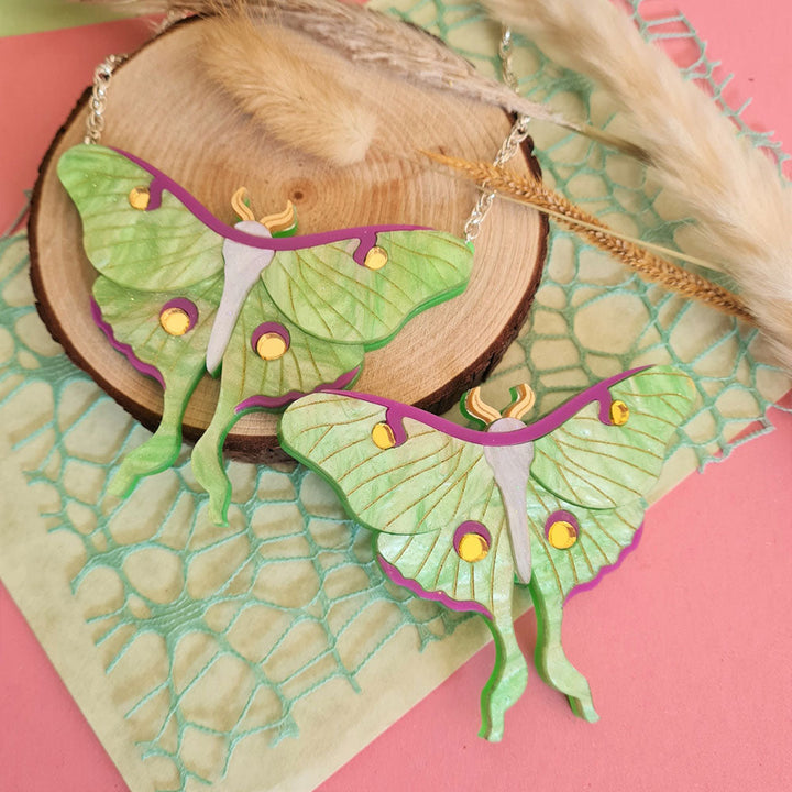 Luna Moth Statement Brooch by Cherryloco Jewellery 2
