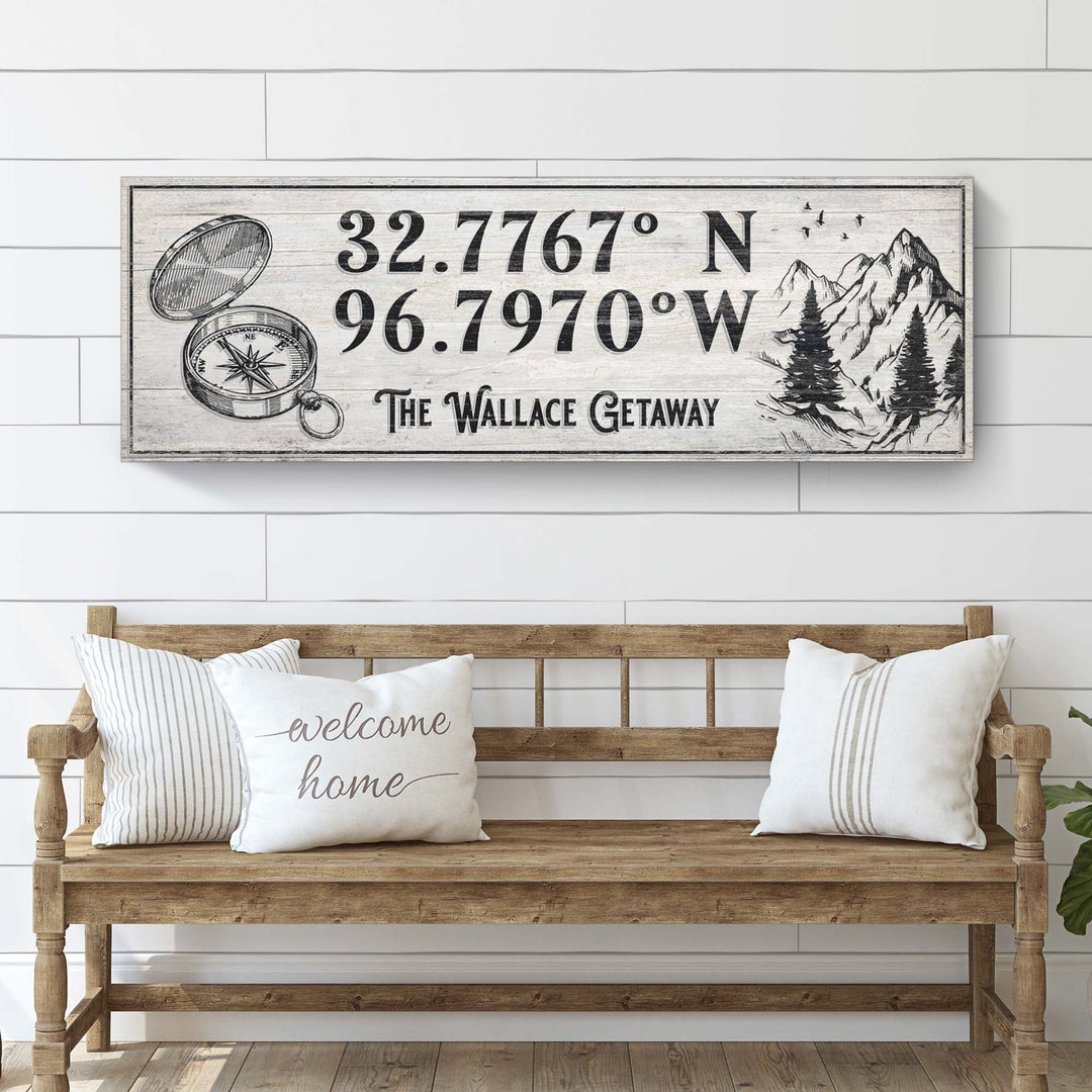 House Retreat Coordinates Sign II