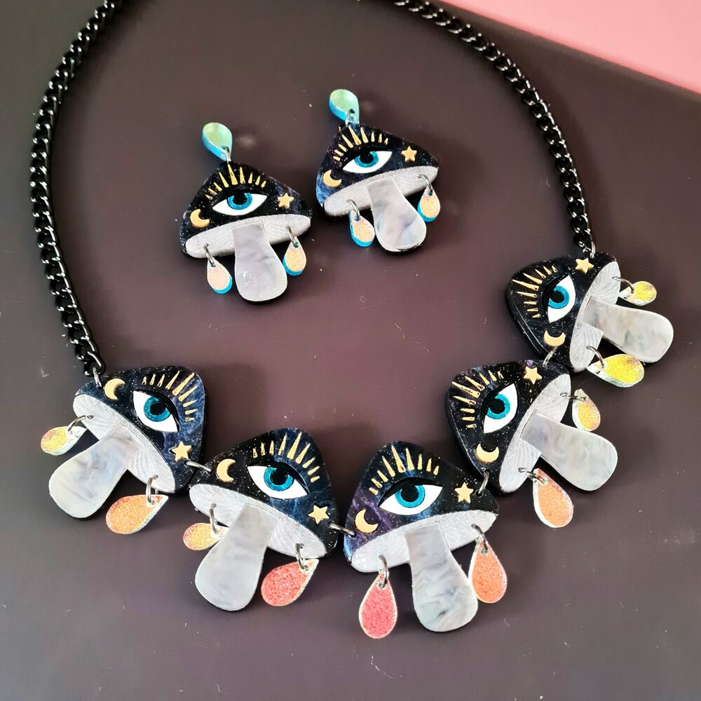 Magic Mushroom Statement Charm Necklace 4