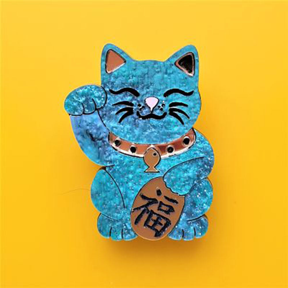 Maneki Neko - Good Luck Brooch by Cherryloco Jewellery 5
