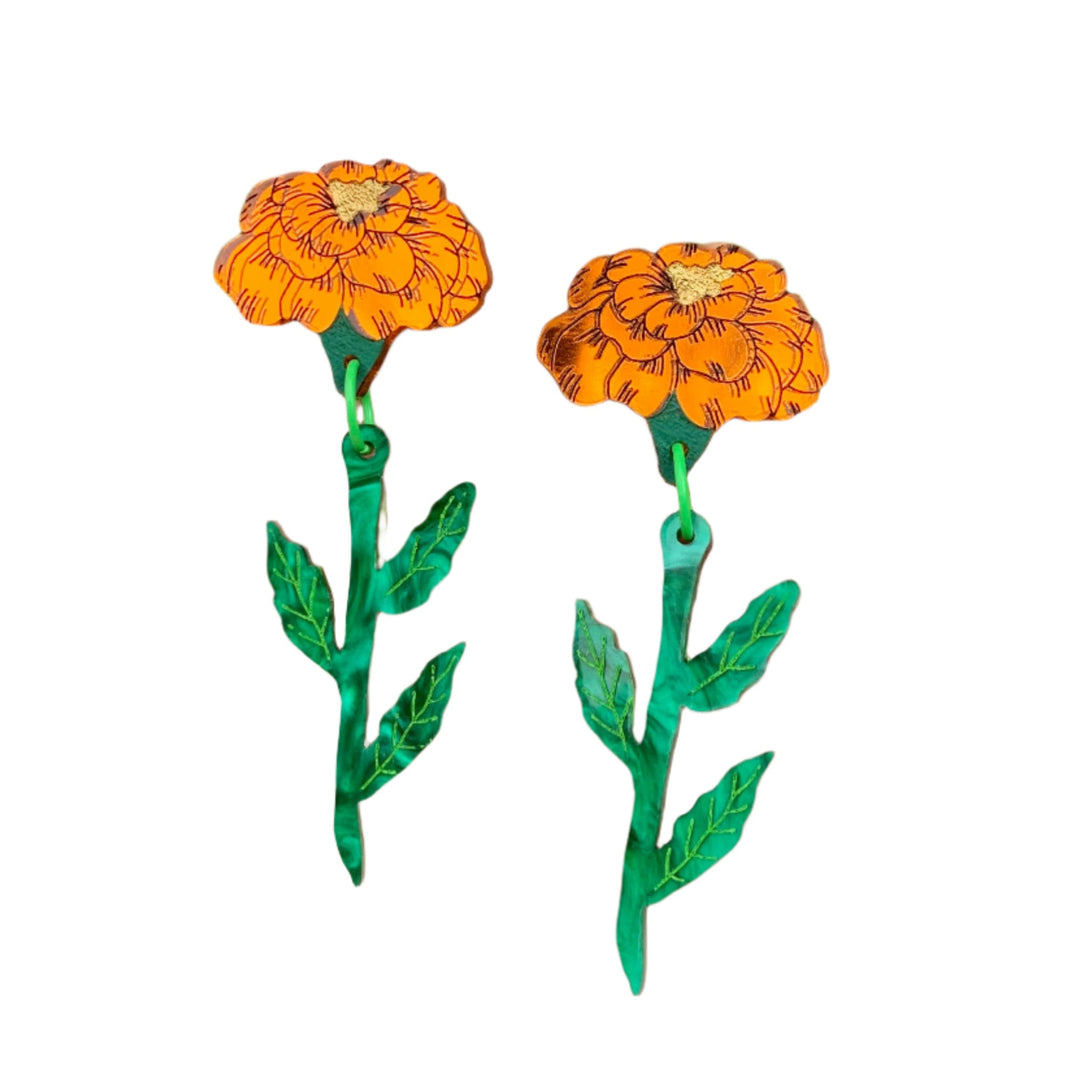 Marigolds Acrylic Statement Earrings
