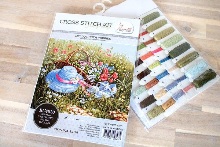 Meadow with poppies BU4020L Counted Cross-Stitch Kit