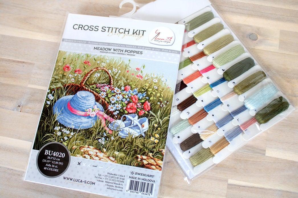 Meadow with poppies BU4020L Counted Cross-Stitch Kit