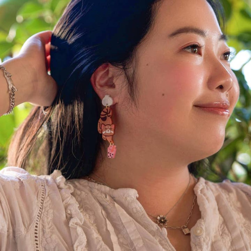 Mei the Red Panda Earrings 1