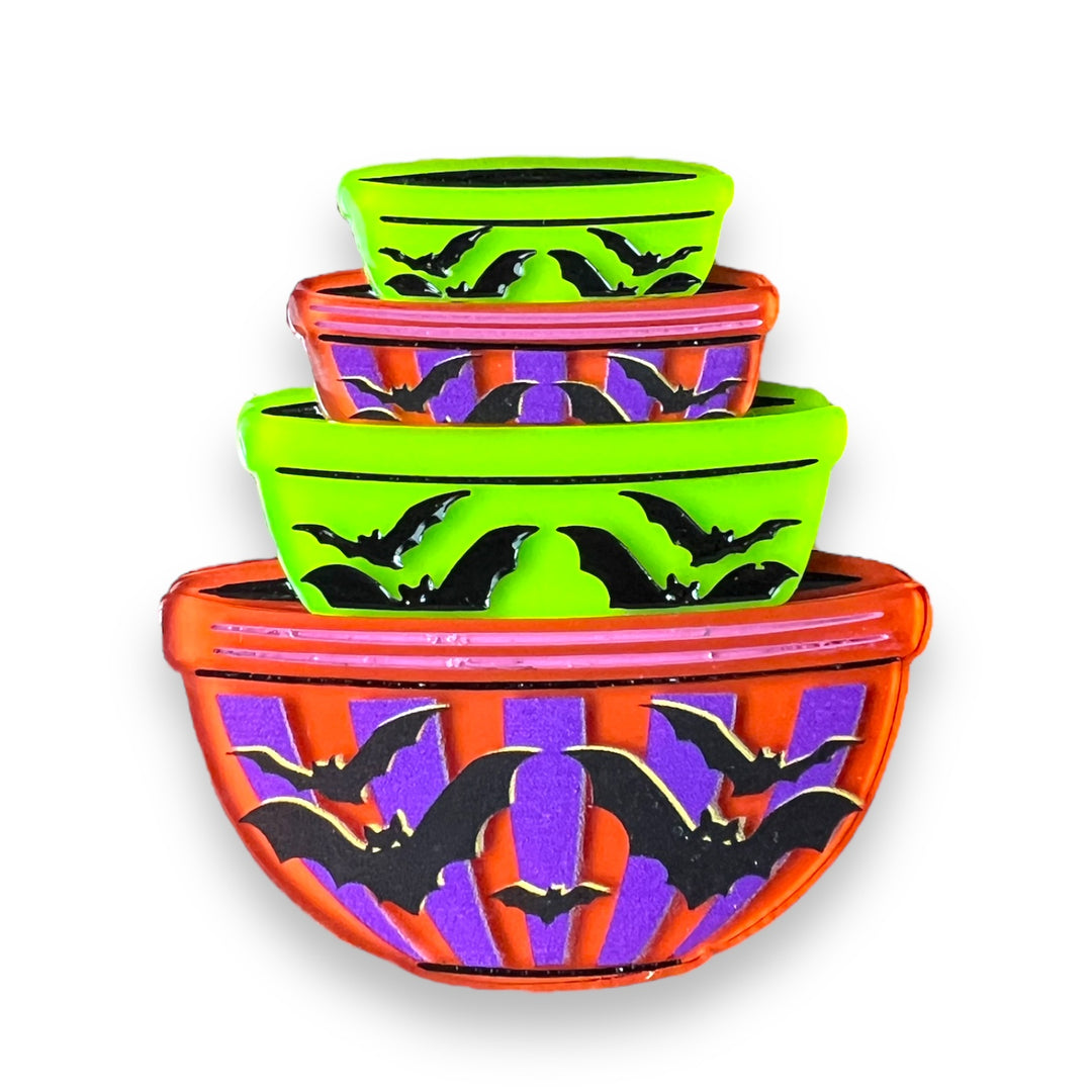 halloween pyrex bowls brooch