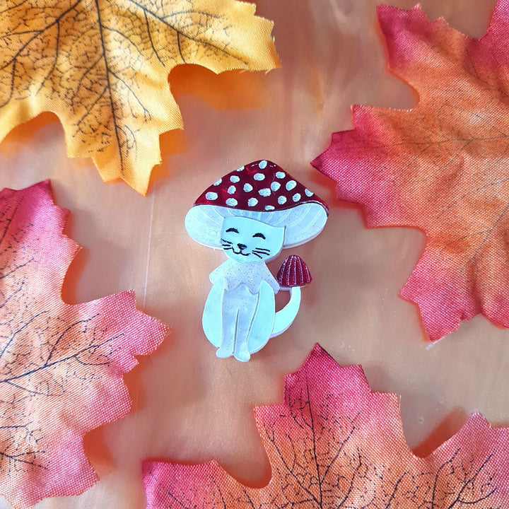Meowshroom Cat Mushroom Pin by Cherryloco Jewellery 2