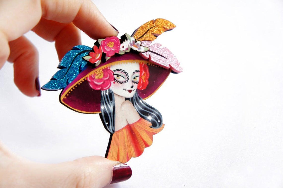 Mexican Catrina Brooch by LaliBlue - Quirks!