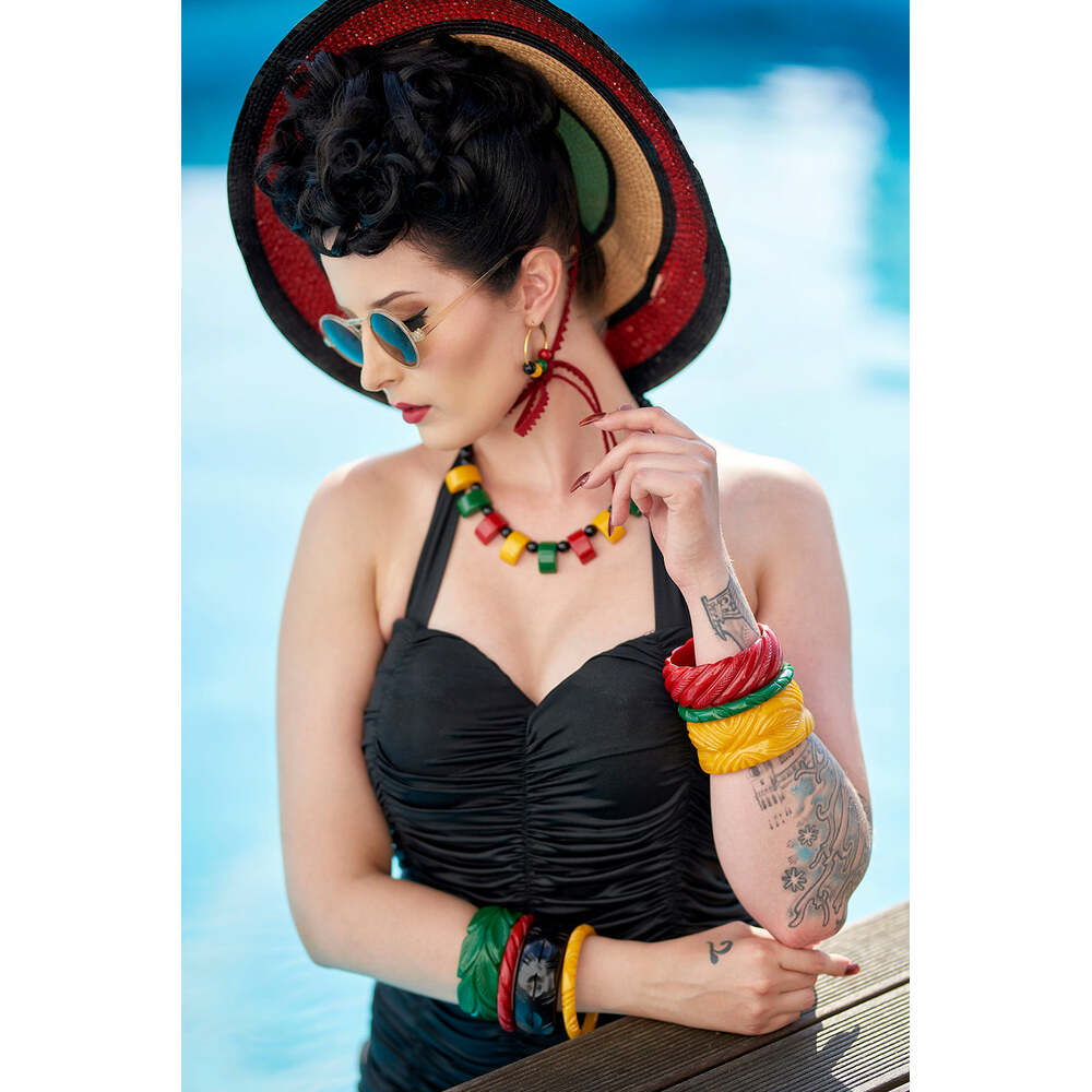 Midi Forest Heavy Carve Fakelite Medium Bangle by Splendette 1