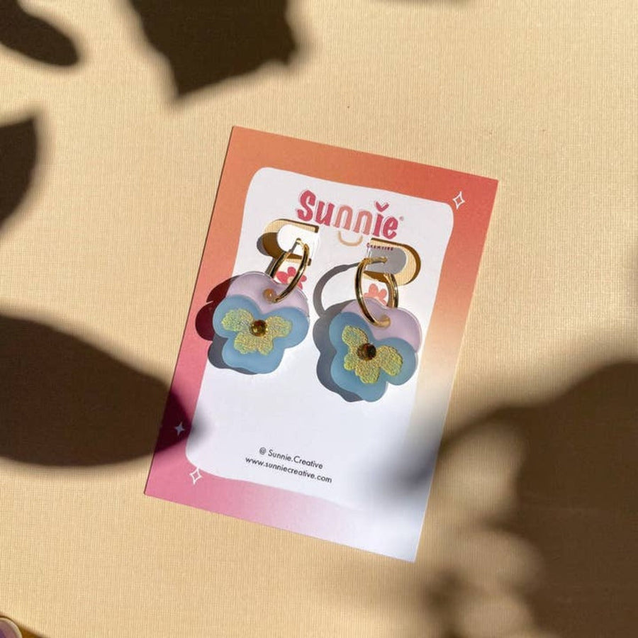 Mini Blue Pansy Dangle