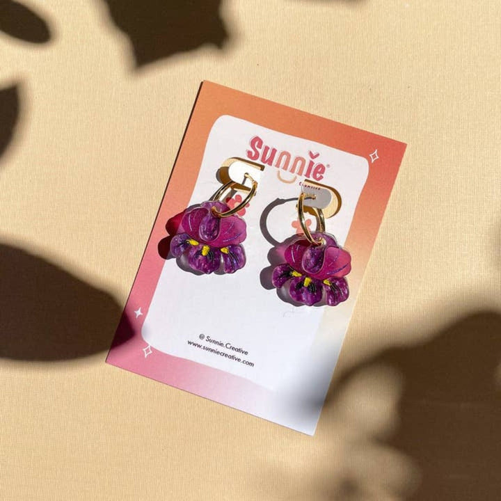Mini Dark Purple Iris Dangle