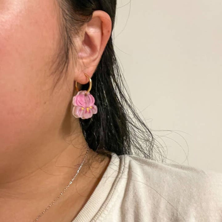 Mini Pink Iris Dangle 1