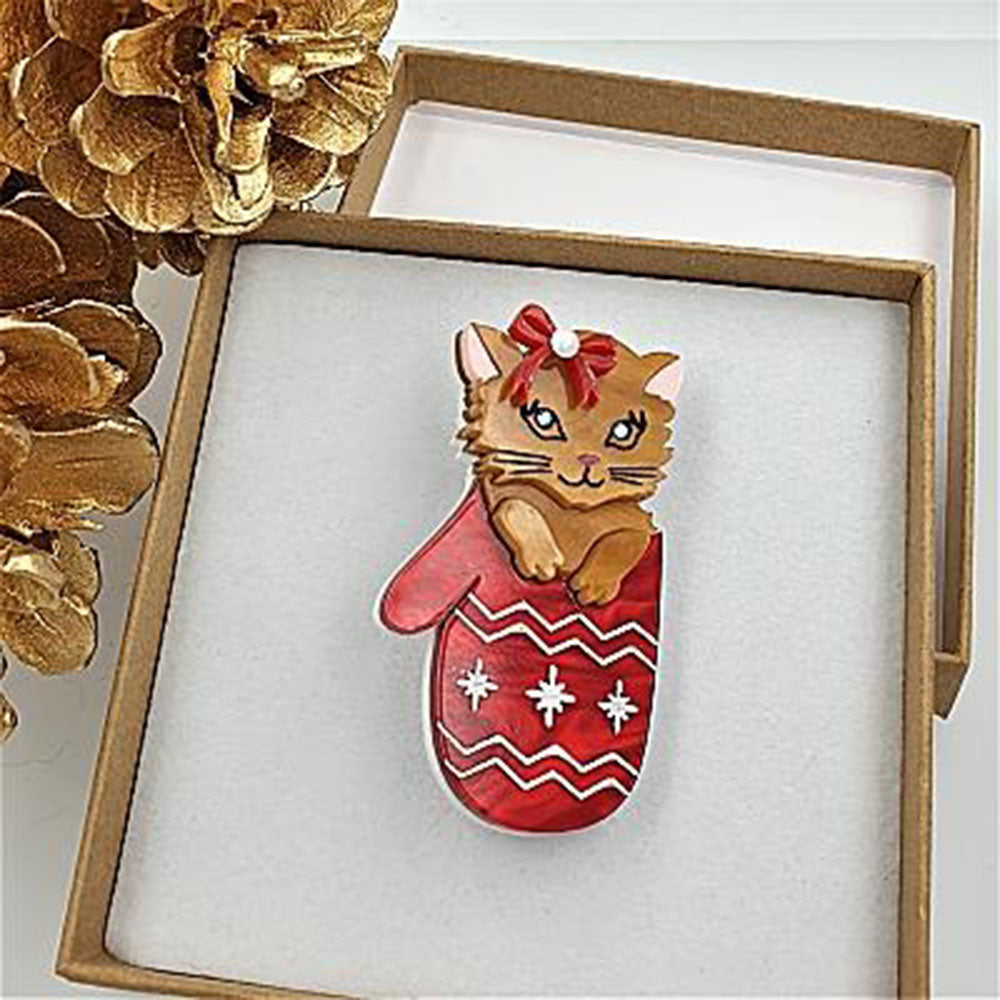 Mitten Kitten Brooch by Cherryloco Jewellery 4