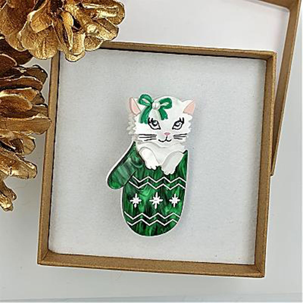 Mitten Kitten Brooch by Cherryloco Jewellery 2