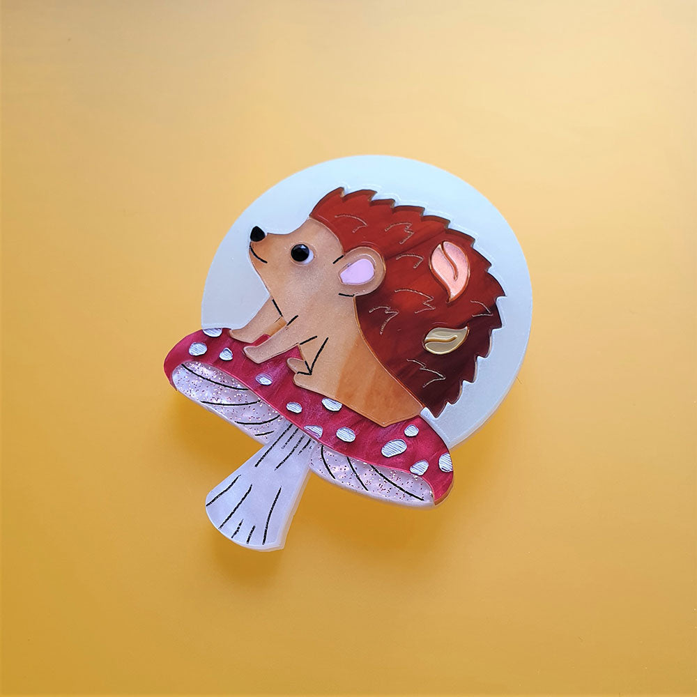 Moon Gazing Hedgehog Brooch by Cherryloco Jewellery 4