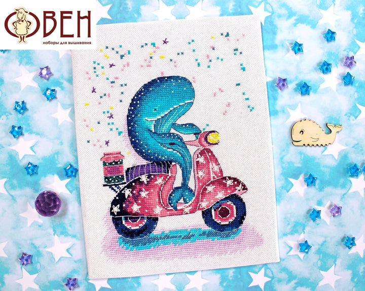 Motorcyclist 1183 Counted Cross Stitch Kit