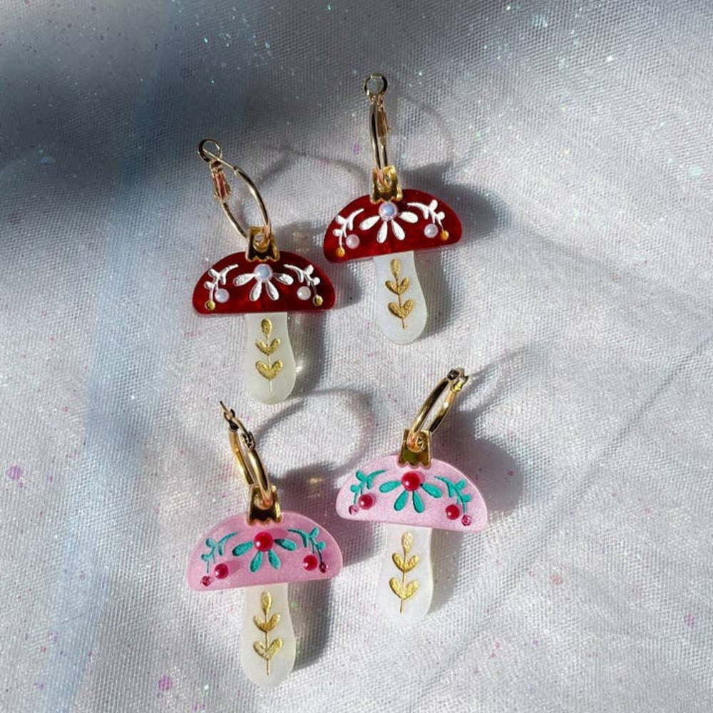 Mushroom Ornament Earrings 1