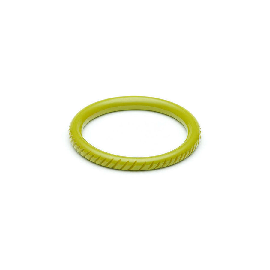 Narrow Chartreuse Fakelite Medium Bangle by Splendette