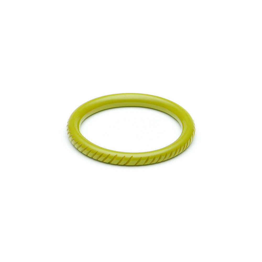Narrow Chartreuse Fakelite Medium Bangle by Splendette