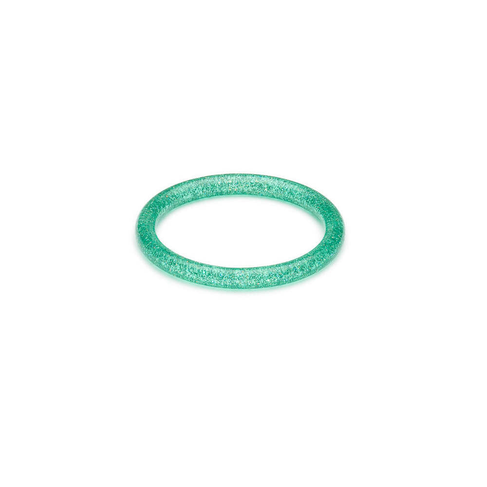 Narrow Green Lagoon Glitter Medium Bangle by Splendette