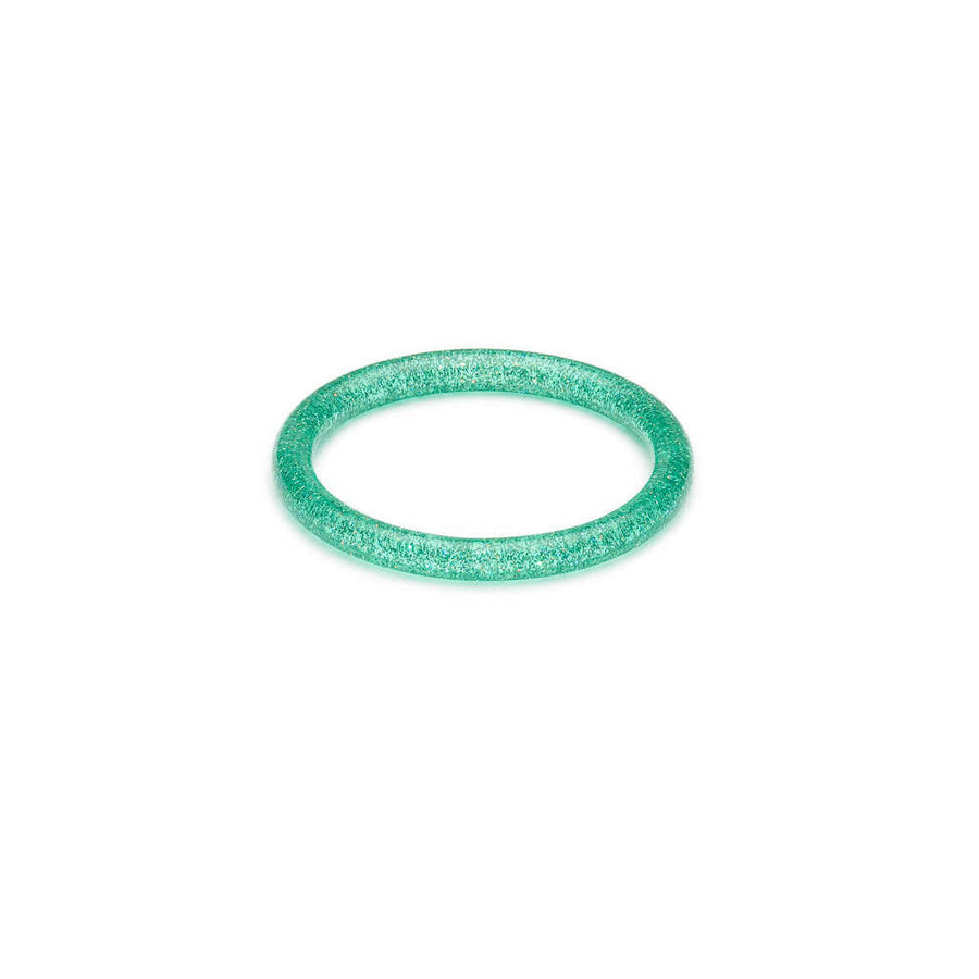 Narrow Green Lagoon Glitter Medium Bangle by Splendette