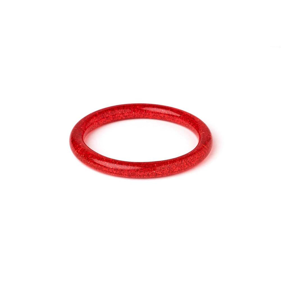 Narrow Red Glitter Medium Bangle by Splendette