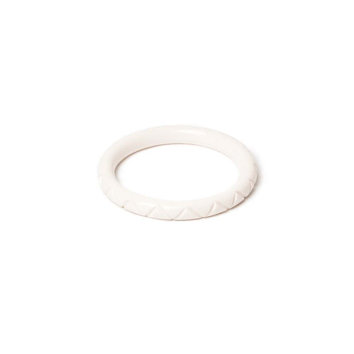 Narrow Salty Heavy Carve Medium Bangle by Splendette