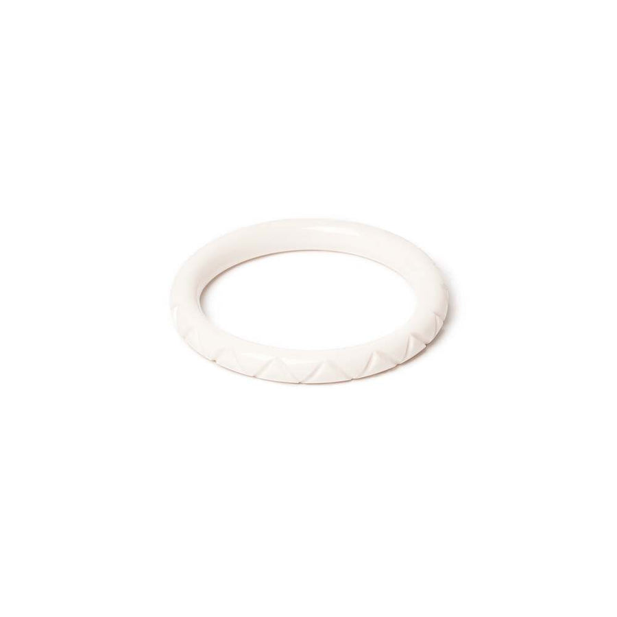 Narrow Salty Heavy Carve Medium Bangle by Splendette