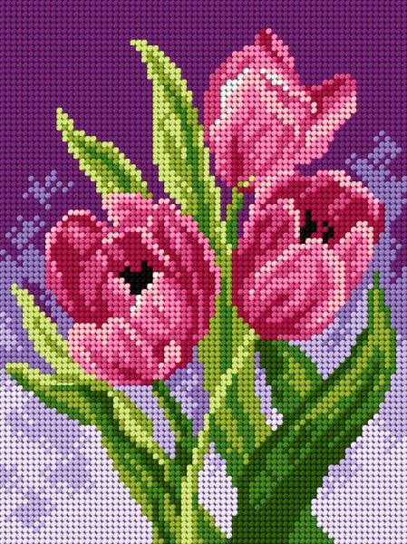 Needlepoint canvas for halfstitch without yarn Tulip 2596F - Printed Tapestry Canvas