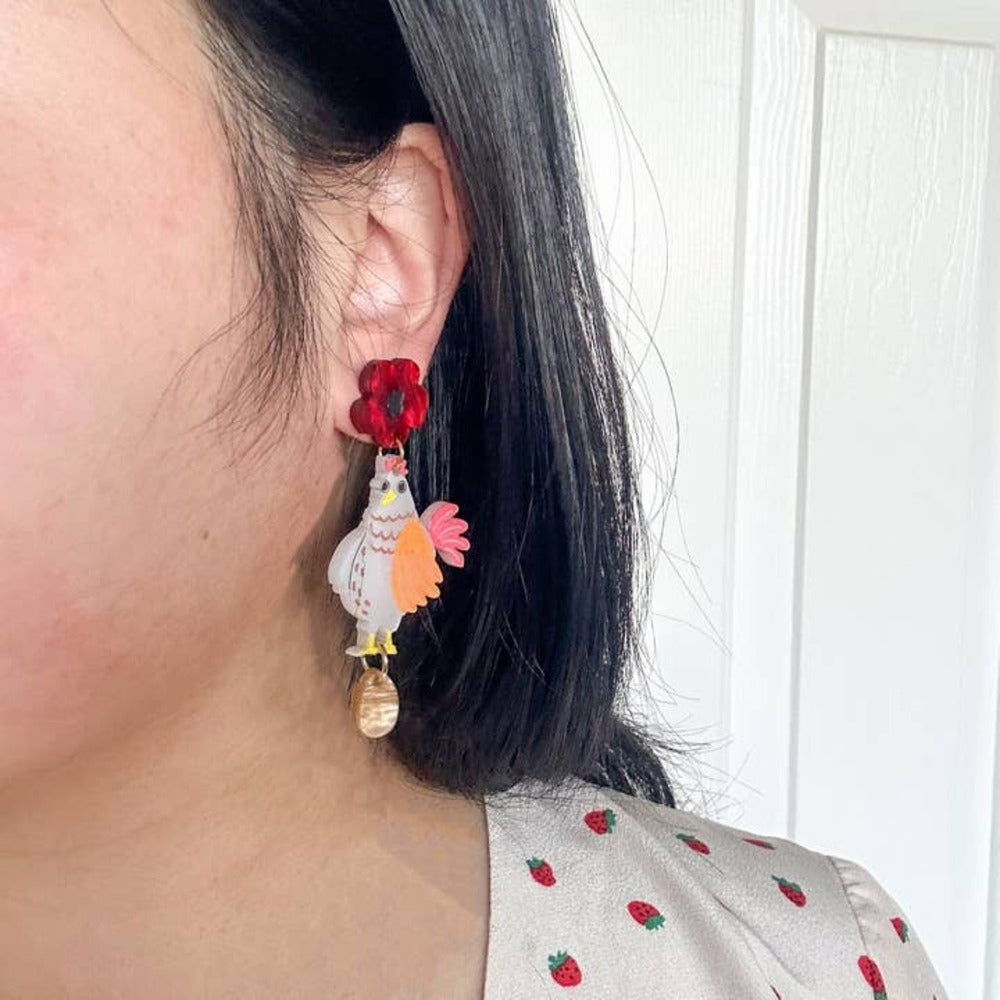 Nugget the Chicken Earrings 1