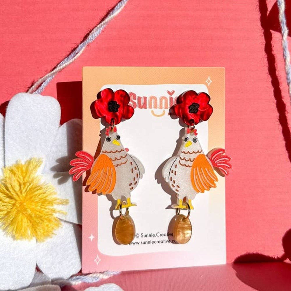 Nugget the Chicken Earrings 2