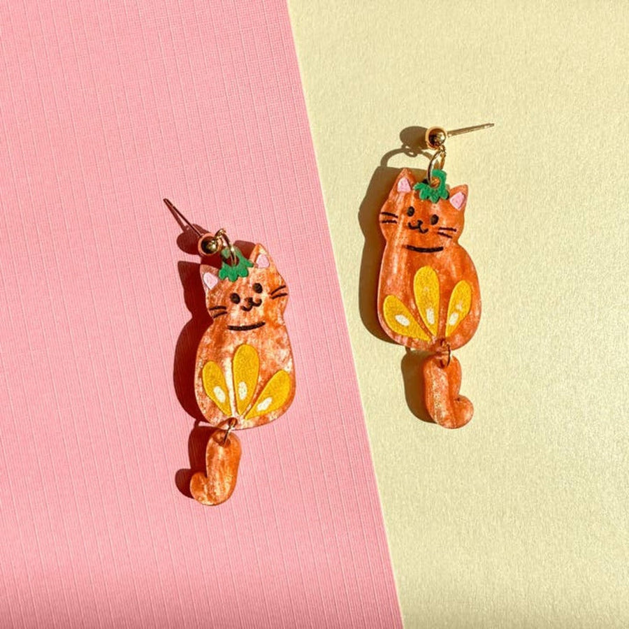 Orange Cat Dangles
