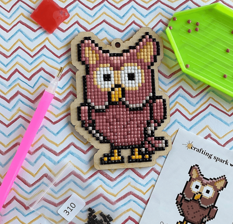 Owl CSw403 Diamond Painting on Plywood Kit