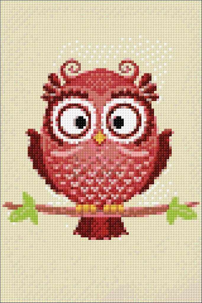 Owl Phil WD250 7.9 x 11.8 inches Wizardi Diamond Painting Kit