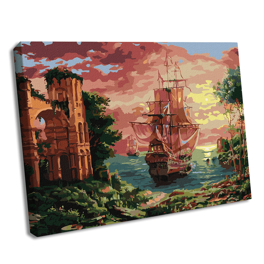 Painting by Numbers kit Evening harbor KHO2767