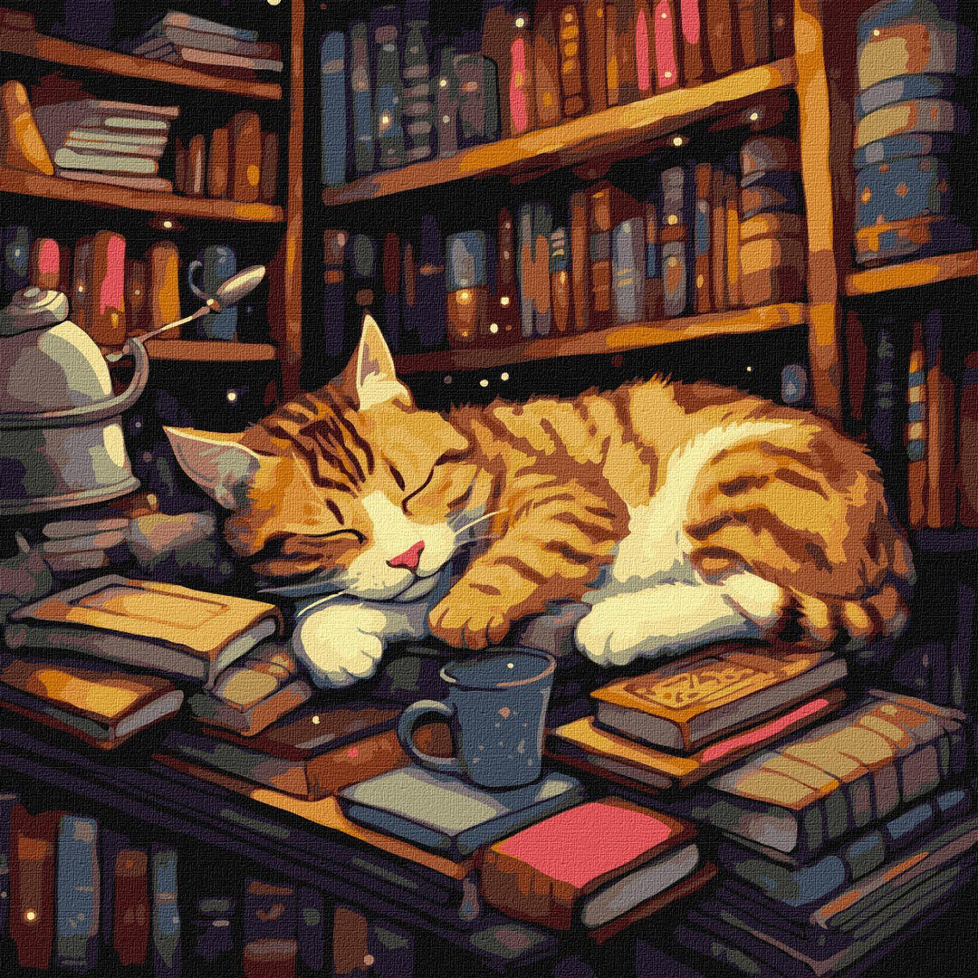 Painting by Numbers kit Fluffy book lover KHO6505