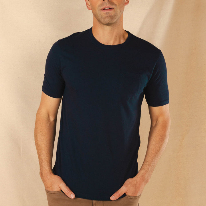 The Blues Singer | Deep Navy Everyman™ Pocket T Shirt