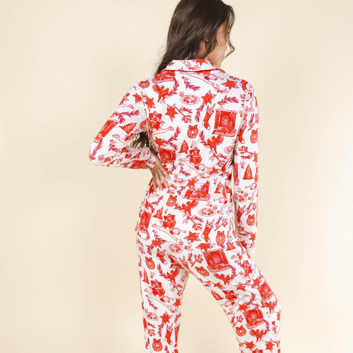 The Santa Slays | Christmas Toile SleepDeep™ Women’s Long Sleeve Pajama Set