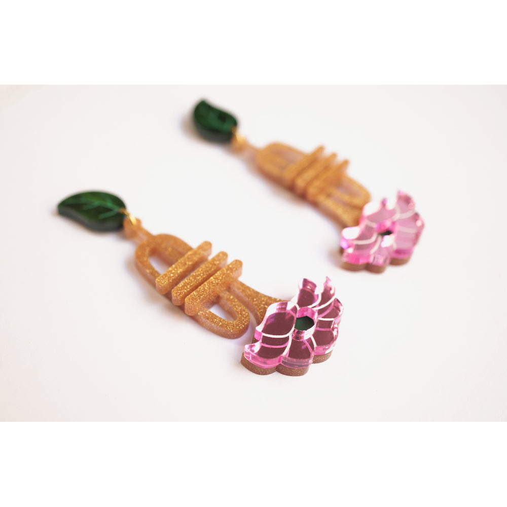 Trumpet with flower earrings by Laliblue 7